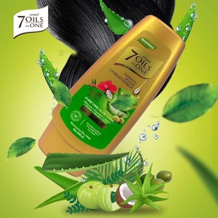 Emami 7 Oils in One Damage Repair Conditioner Purifying Aloe Vera 200 ML - Image 3